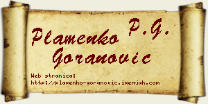 Plamenko Goranović vizit kartica